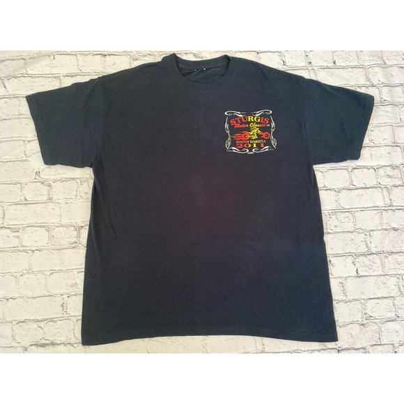 Sturgis Motor Classic South Dakota 2011 Navy Blue T Shirt Men's L Oldest Biggest - Picture 7 of 10